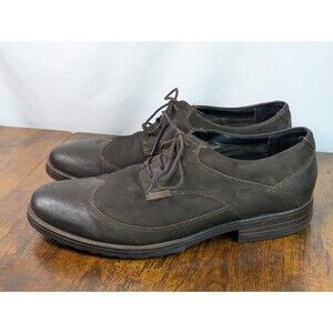 Clarks Oxford Men 11M Brown Leather Lace Up Wingtip Comfort Dress Shoes
